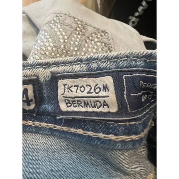 Miss Me Girls Denim Bermuda Shorts Size 14 - Picture 5 of 5